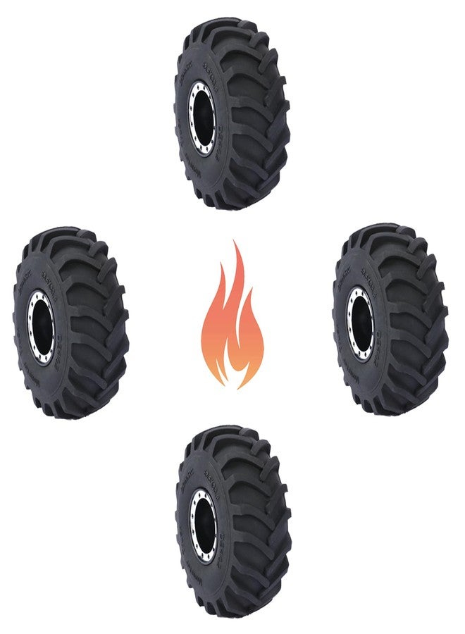 RCAWD SCX24 Monster Truck Wheels and Tires Set Big Alloy Beadlock Rim for Axial 1/24 SCX24 & AX24 Series 70MM*32MM Black - Image 1